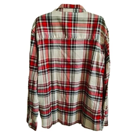 Evolution in Design Long Sleeve Button Down Shirt Sz 2XL White Red Black Patches - Picture 2 of 8